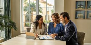 A couple reviews their options for ACA plans in Davenport, FL.