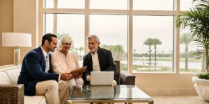 Agente de Medicare en Orlando ayuda a una pareja a elegir su plan de salud.