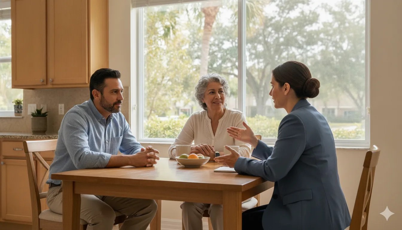 Florida couple reviewing household life insurance priorities